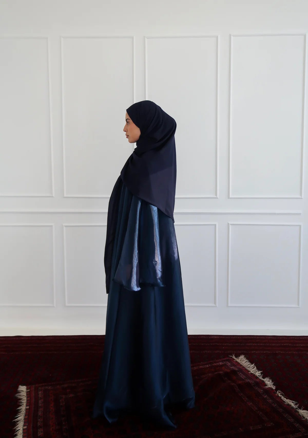 Satin Grace Dark Blue Abaya